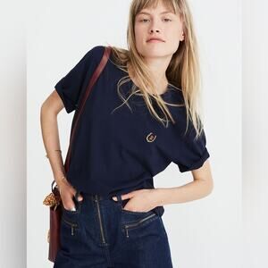 Madewell x Karen Walker Embroidered Horseshoe Tee sz 2X.